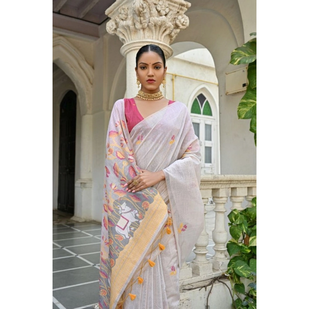 PID-65699-Generic-Women-S-Blended-Cotton-Floral-Weaving-Pattern-Saree-With-Unstitched-Blouse-5-5-Mtr-1000x1000-1.webp Women's Blended_Cotton Floral Weaving Pattern Saree With Unstitched Blouse 5.5Mtr (Yellow) - Image 1