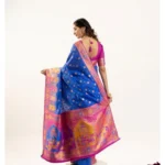 Women's Faux_Banarasi Woven Motifs Saree With Unstitched Blouse 5.5Mtr (Royal_Blue) - Image 2