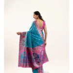 Women's Faux_Banarasi Woven Motifs Saree With Unstitched Blouse 5.5Mtr (Teal) - Image 2