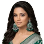 Women's Zinc Alloy Gold Plated Chandbali Earrings (Multicolor) - Image 2
