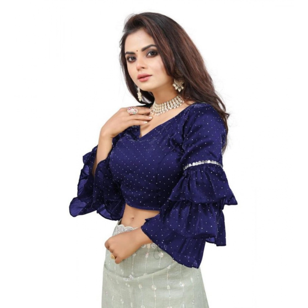 PID-65855-Women-s-Layered-Ruffle-Sleeve-Organza-Solid-V-Neck-Readymade-Blouse-Navy-Free-Size-up-t-1000x1000-1.webp Women's Organza Solid V Neck Layered Ruffle Sleeve Readymade Blouse (Navy Free Size , up to 38–40 Bust)-PID65855 - Image 1