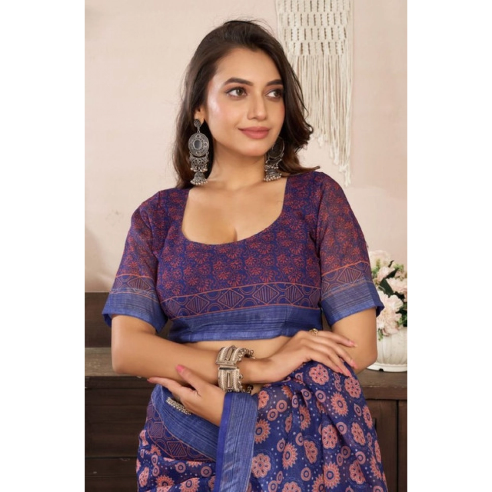 PID-65902-Women-s-Faux-Linen-Floral-Print-Ready-to-wear-Saree-With-Unstitched-Blouse-5-5-Mtr-Dark-N-1000x1000-1.webp Women's Faux Linen Floral Print Ready to wear Saree With Unstitched Blouse 5.5Mtr (Dark_NavyBlue) - Image 1