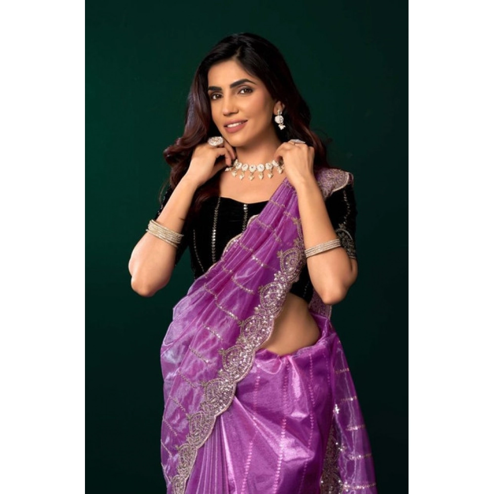 PID-65954-Women-s-Net-Sequence-Saree-With-Unstitched-Blouse-5-5-Mtr-Lavender-4-1000x1000-1.webp Women's Net Sequence Saree With Unstitched Blouse 5.5Mtr (Lavender) - Image 1
