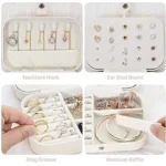 PU Leather Solid Jewelry Storage Box (White-Cream) - Image 4