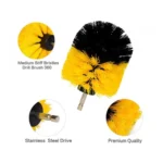Pack Of 3 Polypropylene Solid Power Drill Scrub Brush Cleaning Set (Yellow-Black) - Image 2