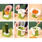 ABS Plastic Solid Hand Pressure Vegetable Chopper and Dicer (Green-White) - Image 4