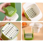 ABS Plastic Solid Hand Pressure Vegetable Chopper and Dicer (Green-White) - Image 3