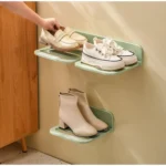 Plastic Solid Wall Hanging Shoe Rack (Multicolor) - Image 4