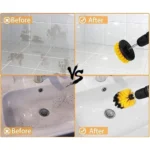 Pack Of 4 Plastic Solid Power Drill Scrub Brush Cleaning Set (Yellow-Black) - Image 2