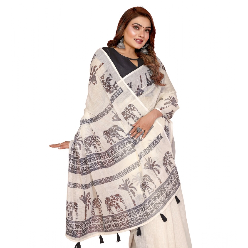 PID-66179-Women-s-Soft-Linen-Cotton-Printed-Saree-With-Unstitched-Blouse-5-5-Mtr-Off-White-4-1000x1000-1.webp Women's Linen Cotton Printed Saree With Unstitched Blouse 5.5Mtr (Off White) - Image 1