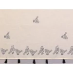 Women's Linen Cotton Printed Saree With Unstitched Blouse 5.5Mtr (Off White) - Image 4