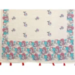 Women's Linen Cotton Printed Saree With Unstitched Blouse 5.5Mtr (Off White) - Image 6