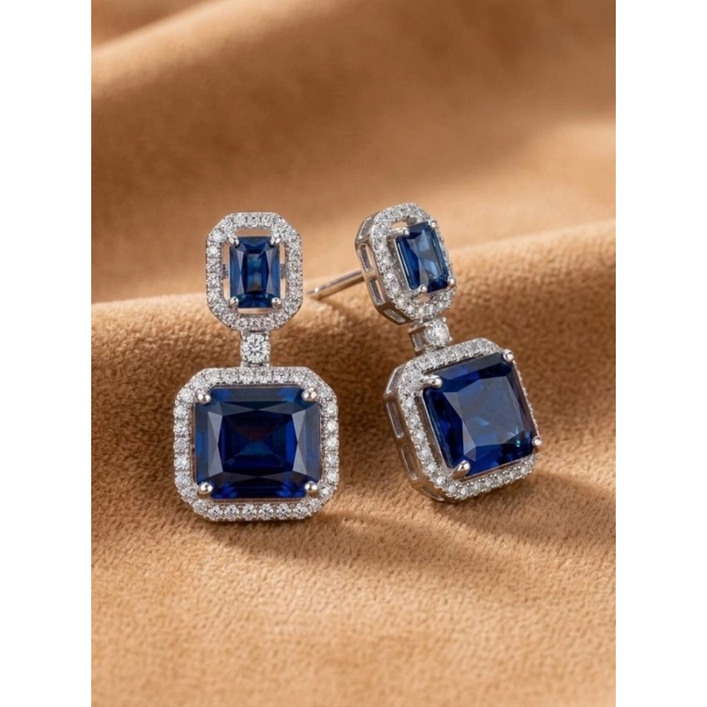 PID-66237-Women-s-Brass-Silver-Plated-Drop-Earrings-Blue-1-1000x1000-1.webp Women's Brass Silver Plated Drop Earrings (Blue) - Image 1