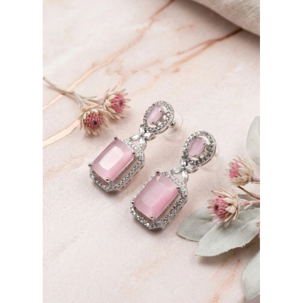 PID-66244-Women-s-Brass-Silver-Plated-Drop-Earrings-Pink-1-1000x1000-1.webp Women's Brass Silver Plated Drop Earrings (Pink) - Image 1