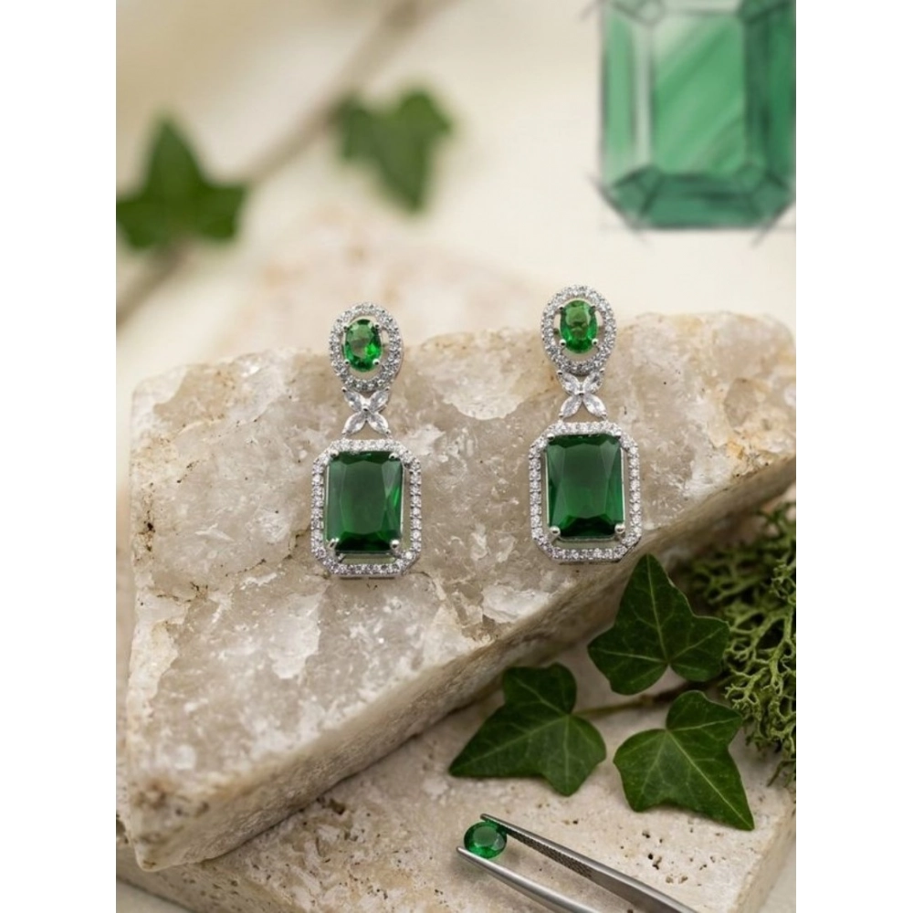 PID-66247-Women-s-Brass-Silver-Plated-Drop-Earrings-Green-1-1000x1000-1.webp Women's Brass Silver Plated Drop Earrings (Green) - Image 1