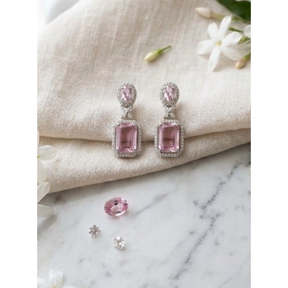 PID-66248-Women-s-Brass-Silver-Plated-Drop-Earrings-Pink-1-1000x1000-1.webp Women's Brass Silver Plated Drop Earrings (Pink) - Image 1