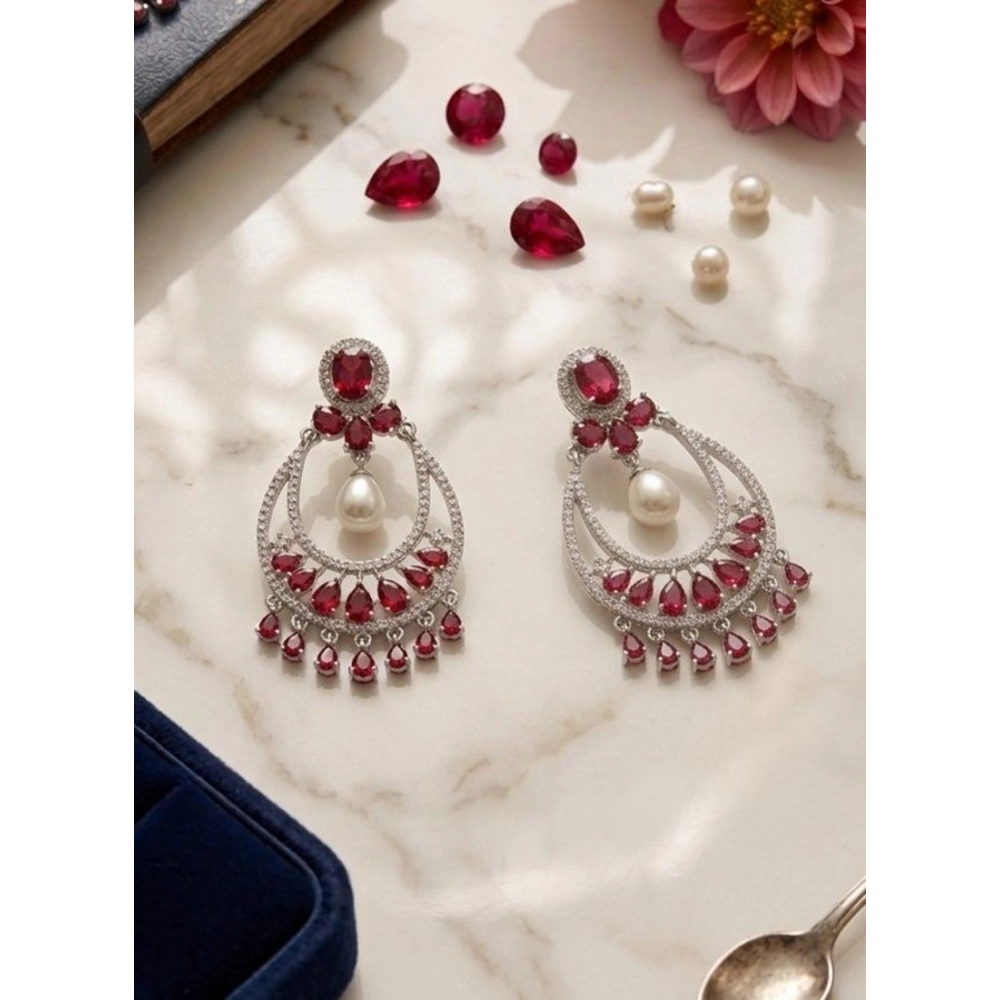 PID-66256-Women-s-Brass-Silver-Plated-Chandbali-Earrings-Red-1-1000x1000-1.webp Women's Brass Silver Plated Chandbali Earrings (Red) - Image 1