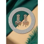 Women's Brass Silver Plated Drop Earrings (Turquoise) - Image 4