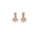 Women's Brass Silver Plated Drop Earrings (Pink) - Image 5