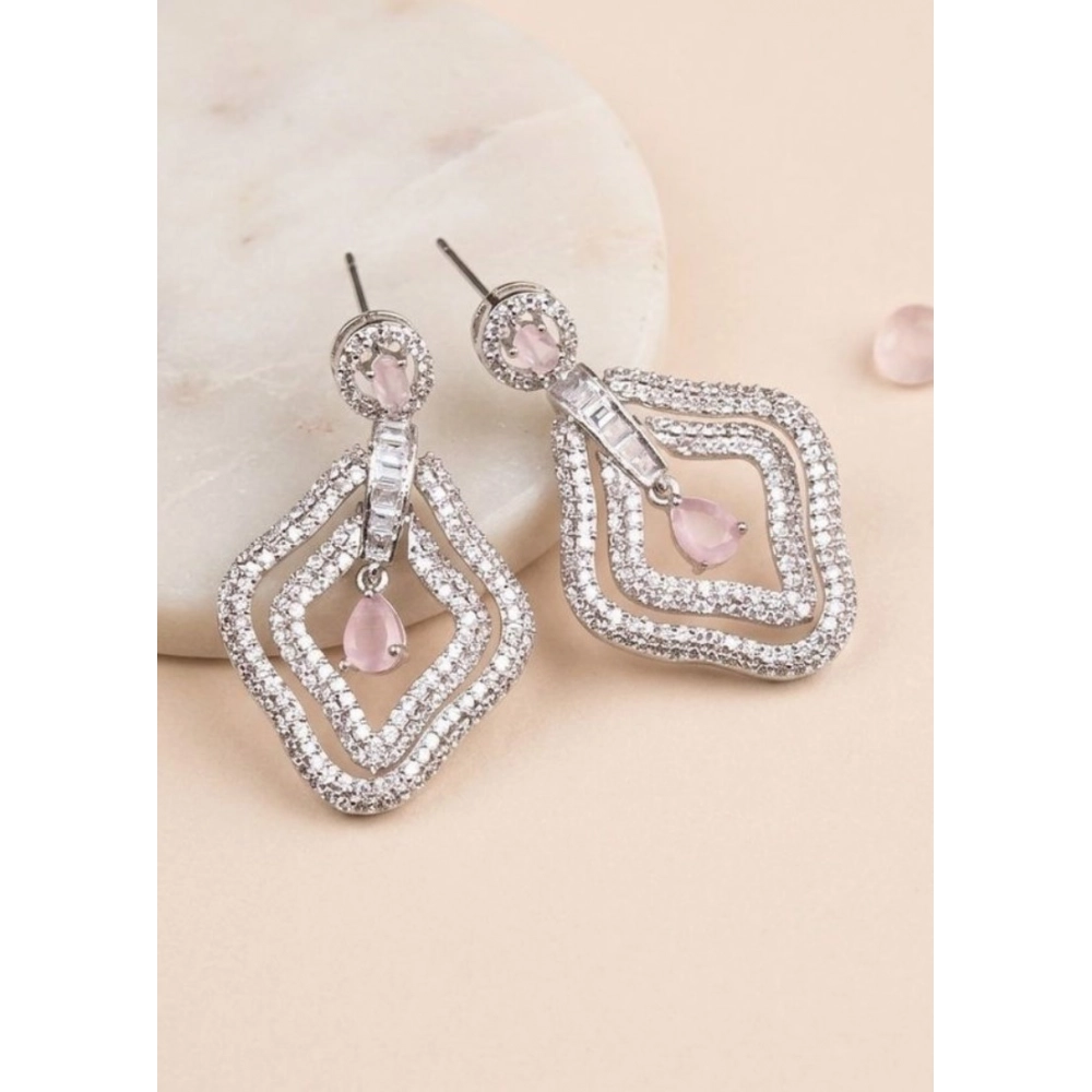 PID-66264-Women-s-Brass-Silver-Plated-Drop-Earrings-Pink-1-1000x1000-1.webp Women's Brass Silver Plated Drop Earrings (Pink) - Image 1