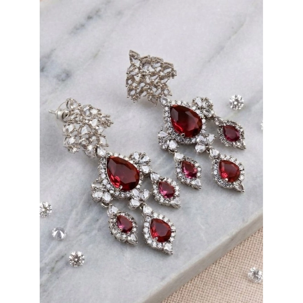 PID-66271-Women-s-Brass-Silver-Plated-Drop-Earrings-Red-1-1000x1000-1.webp Women's Brass Silver Plated Drop Earrings (Red) - Image 1