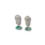Women's Brass Silver Plated Drop Earrings (Turquoise) - Image 5
