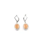 Women's Brass Silver Plated Pendant Set (Orange) - Image 2