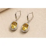 Women's Brass Silver Plated Pendant Set (Yellow) - Image 2