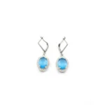 Women's Brass Silver Plated Pendant Set (Blue) - Image 2