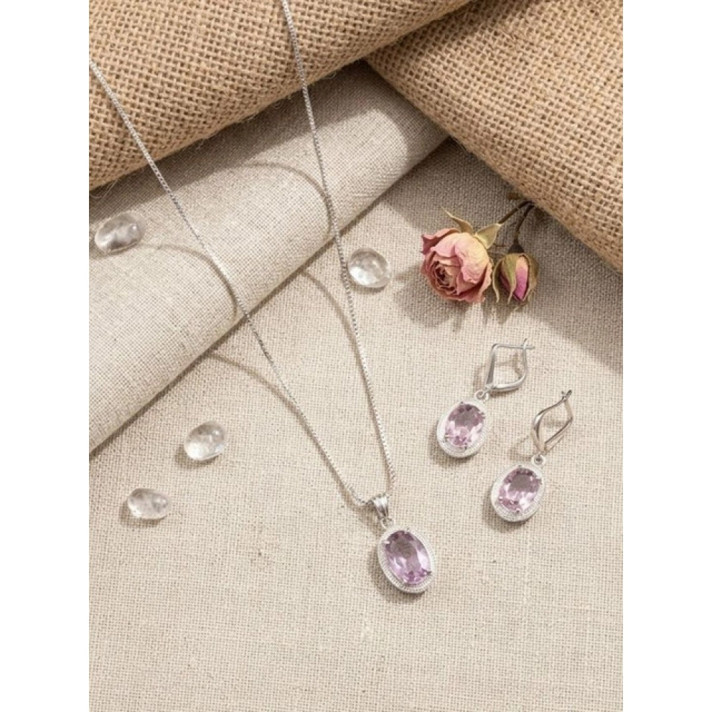 PID-66283-Women-s-Brass-Silver-Plated-Pendant-Set-Pink-1-1000x1000-1.webp Women's Brass Silver Plated Pendant Set (Pink) - Image 1