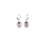 Women's Brass Silver Plated Pendant Set (Pink) - Image 2