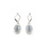 Women's Brass Silver Plated Pendant Set (Grey) - Image 2