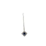 Women's Brass Silver Plated Pendant Set (Blue) - Image 2