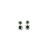 Women's Brass Silver Plated Pendant Set (Green) - Image 2