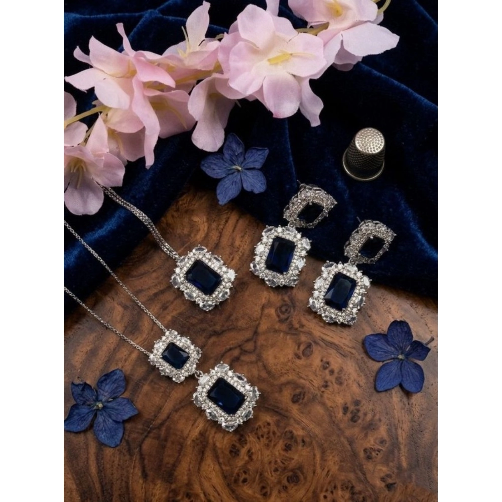 PID-66289-Women-s-Brass-Silver-Plated-Pendant-Set-Blue-1-1000x1000-1.webp Women's Brass Silver Plated Pendant Set (Blue) - Image 1