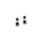 Women's Brass Silver Plated Pendant Set (Blue) - Image 2