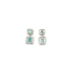 Women's Brass Silver Plated Pendant Set (Mint) - Image 2