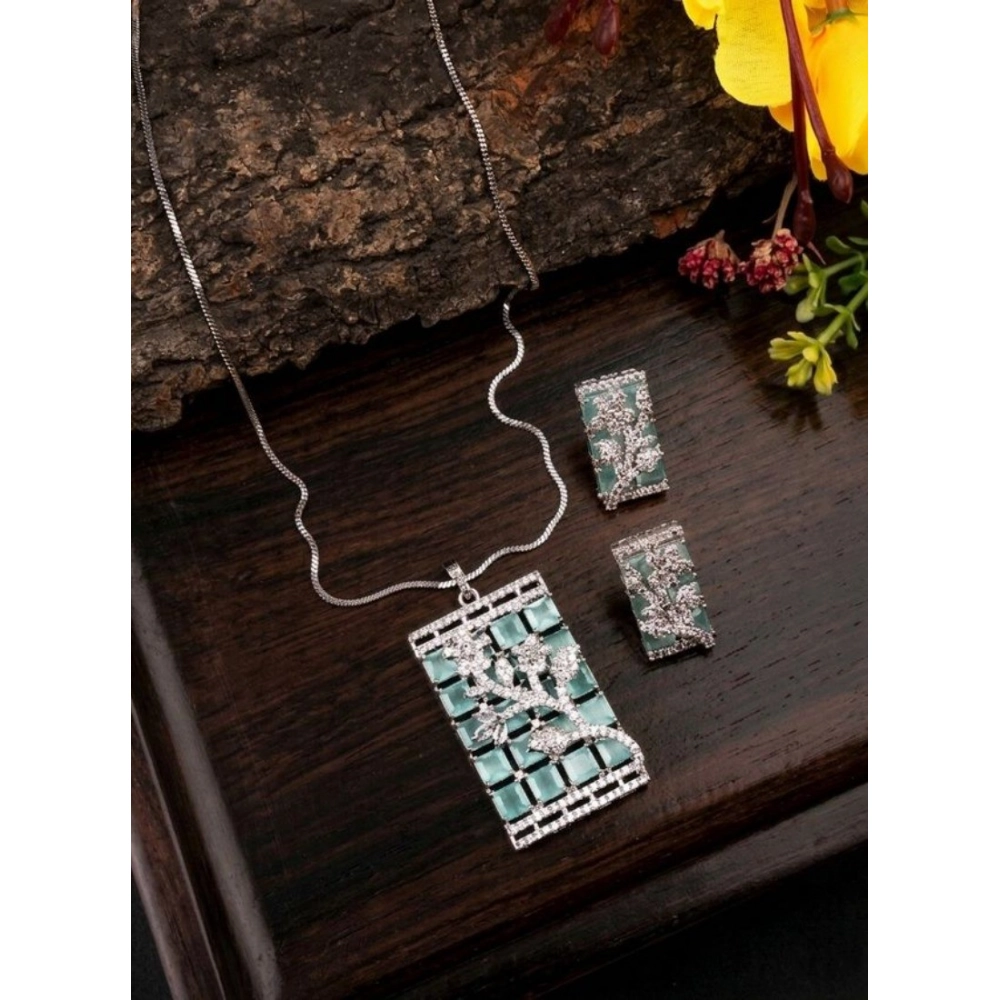PID-66294-Women-s-Brass-Silver-Plated-Pendant-Set-Turquoise-1-1000x1000-1.webp Women's Brass Silver Plated Pendant Set (Turquoise) - Image 1