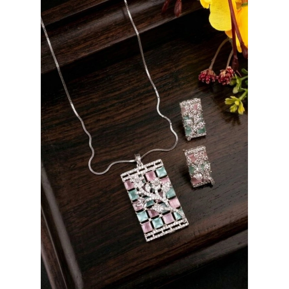 PID-66297-Women-s-Brass-Silver-Plated-Pendant-Set-Multicolor-1-1000x1000-1.webp Women's Brass Silver Plated Pendant Set (Multicolor) - Image 1