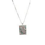 Women's Brass Silver Plated Pendant Set (Multicolor) - Image 2