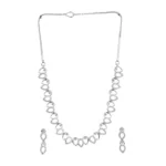 Women's Brass Silver Plated Necklace set (Silver) - Image 5