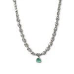 Women's Brass Silver Plated Necklace set (Turquoise) - Image 3