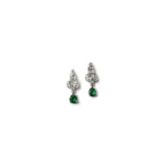 Women's Brass Silver Plated Necklace set (Green) - Image 2