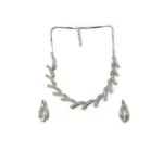Women's Brass Silver Plated Necklace set (Turquoise) - Image 5