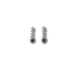 Women's Brass Silver Plated Necklace set (Blue) - Image 2