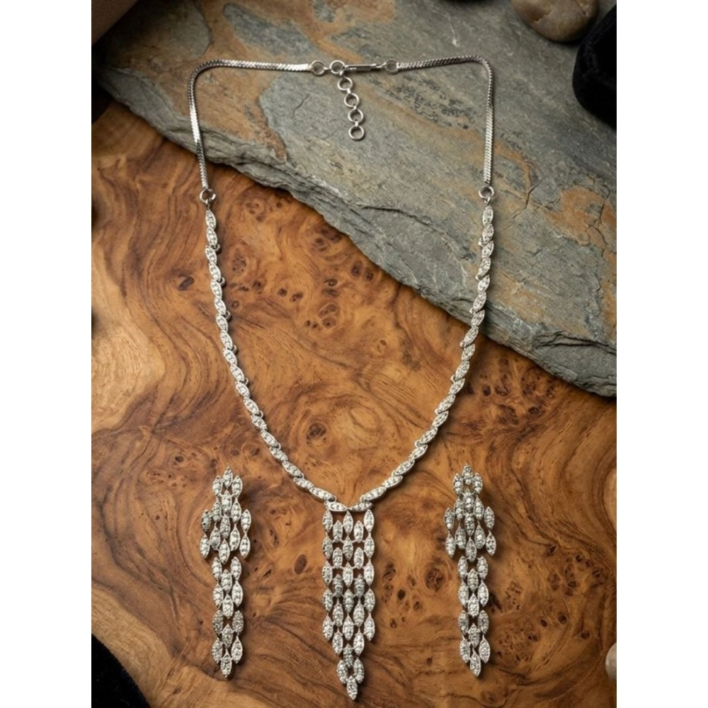 PID-66316-Women-s-Brass-Silver-Plated-Necklace-set-Silver-1-1000x1000-1.webp Women's Brass Silver Plated Necklace set (Silver) - Image 1