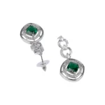 Women's Brass Silver Plated Necklace set (Green) - Image 2