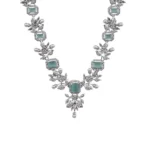 Women's Brass Silver Plated Necklace set (Turquoise) - Image 3