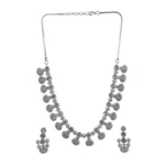 Women's Brass Silver Plated Necklace set (Turquoise) - Image 5