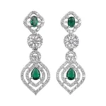 Women's Brass Silver Plated Necklace set (Green) - Image 2